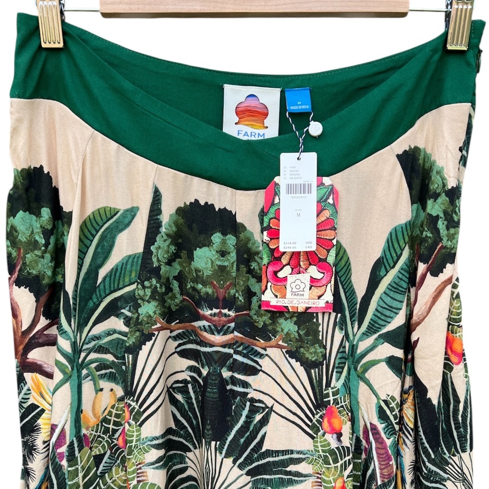 NWT Farm Rio Jungle Print V-Waist Midi Skirt Size Medium - Picture 5 of 12